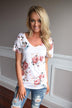 Go To Floral V-Neck ~ Dusty Coral