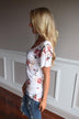 Go To Floral V-Neck ~ Dusty Coral