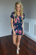Everly Navy Floral Romper