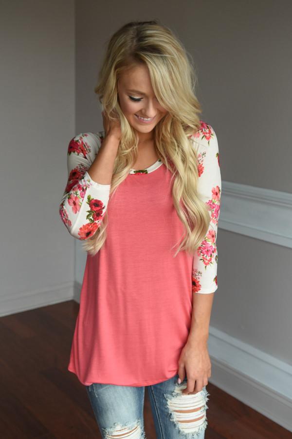 Ivory Sleeve Floral Top