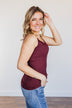 Pulse Basics All You Ever Wanted Lace Tank- Burgundy
