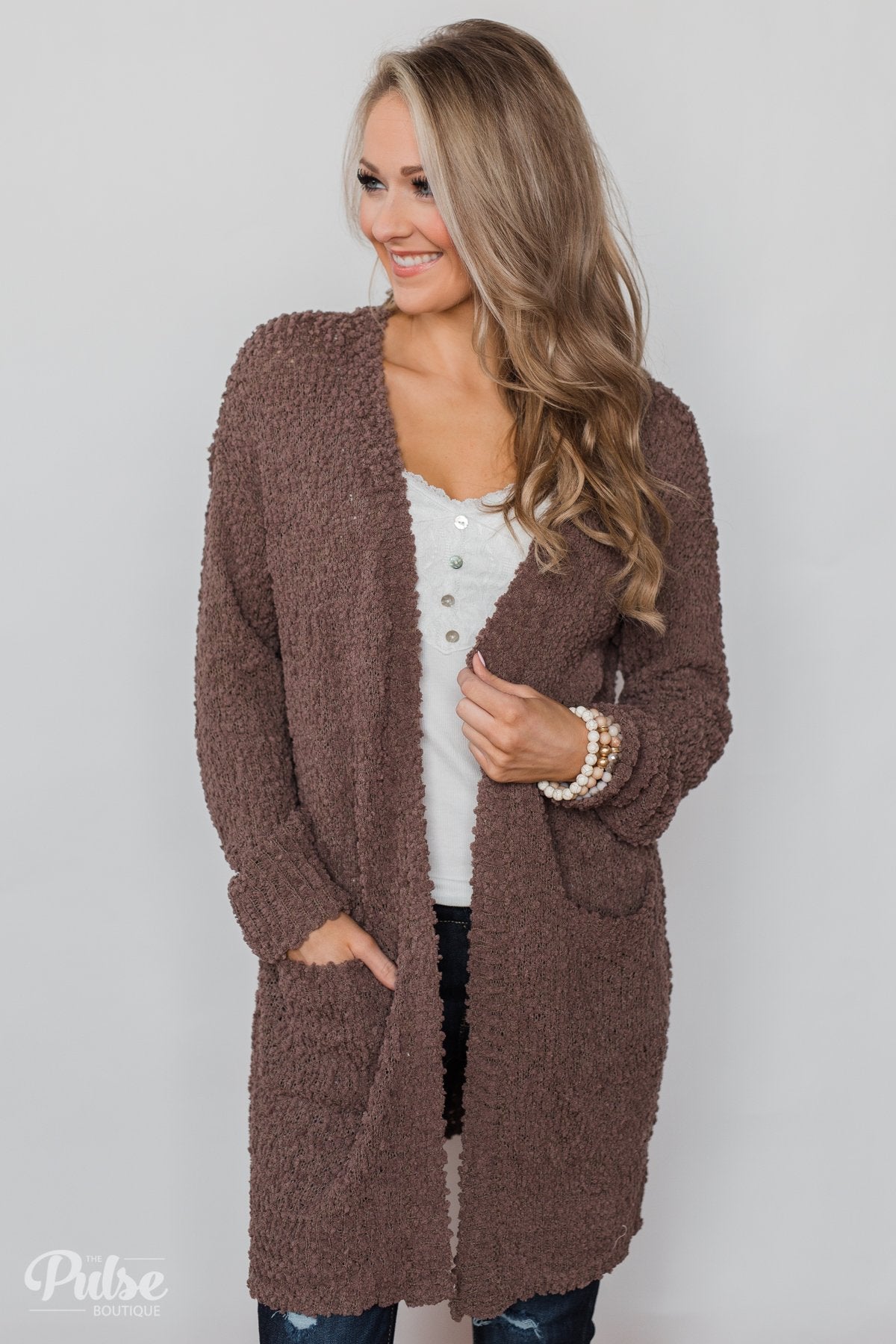 Mocha popcorn cardigan discount