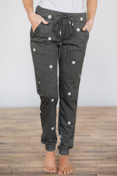 Tan And Brown Tiny Polka Dot Women's Joggers