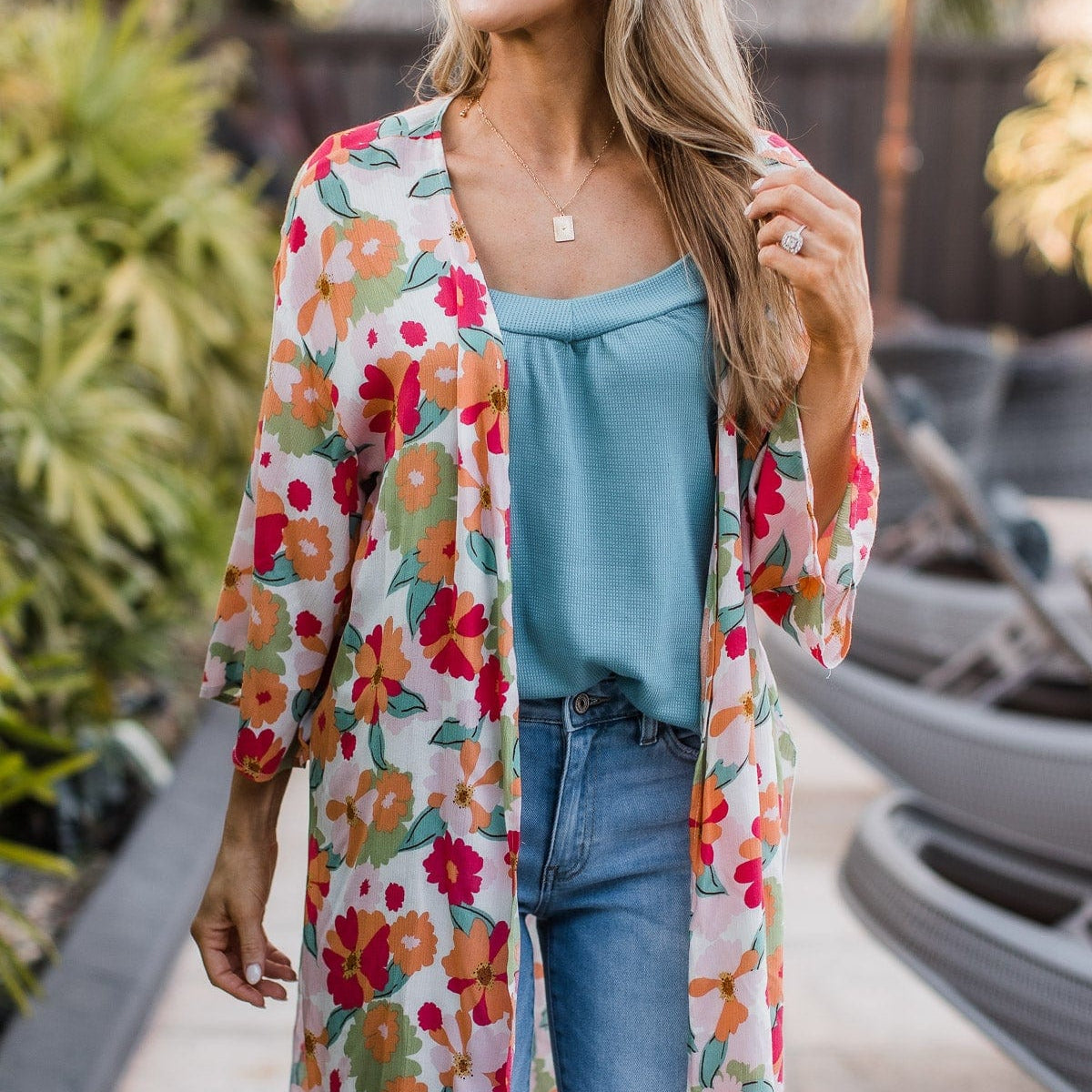 Kimono Floral Femme Cardigan Kimono Femme Florynova Imprimé