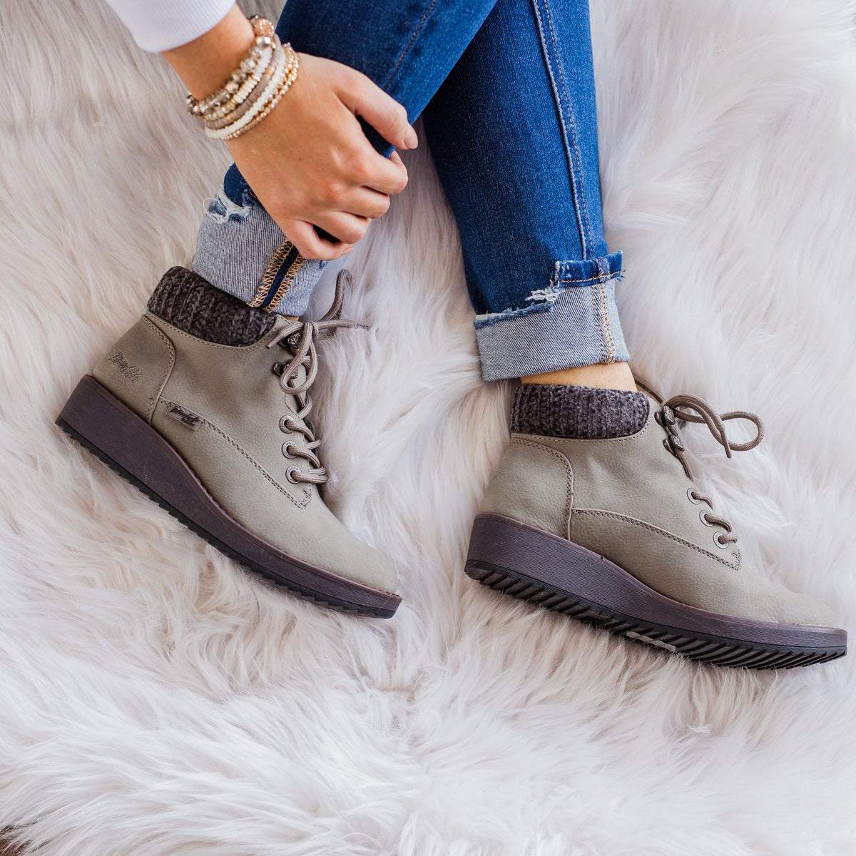Blowfish Comet Booties- Fog Grey Saddle Rock