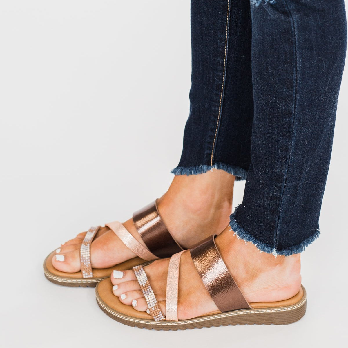 Blowfish Otsi Sandals- Rose Gold Amber