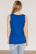 Places To Go Criss-Cross Tank Top- Royal Blue