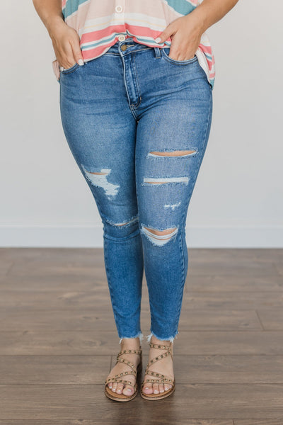 Just USA Distressed Skinny Jeans Lennox Wash The Pulse Boutique