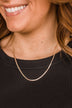 Trendy Moments Herringbone Necklace- Gold