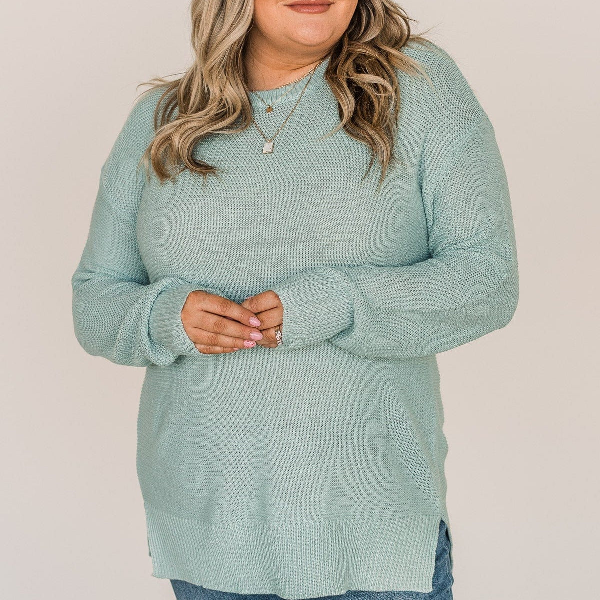 Light Blue Knit Sweater main image 0