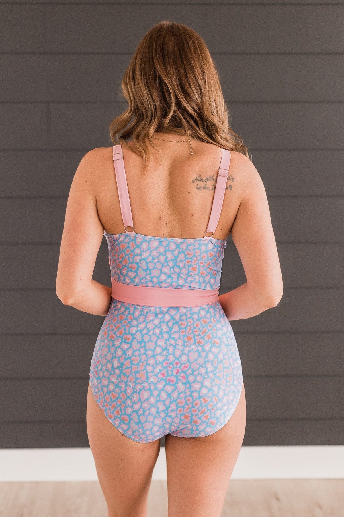 Beach Party One-Piece Swimsuit- Pink & Pastel Leopard