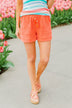 Sights By The Seaside High Waisted Shorts- Coral