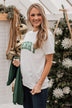 "Merry" Varsity Graphic Top- Ivory