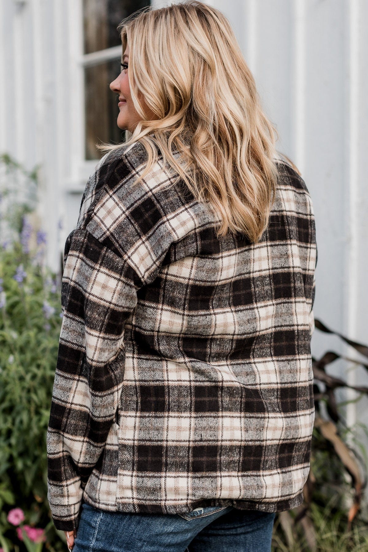 Campfire Nights Plaid Jacket- Black & Ivory
