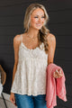 Love Deeply Floral Lace Babydoll Tank Top- Cream