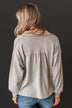 Made To Captivate Knit Button Top- Light Taupe