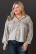Made To Captivate Knit Button Top- Light Taupe
