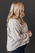 Made To Captivate Knit Button Top- Light Taupe