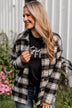 Campfire Nights Plaid Jacket- Black & Ivory
