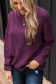 Captivating In Color Knit Sweater- Eggplant