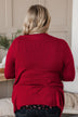 Found Myself Open Front Knit Cardigan- Red