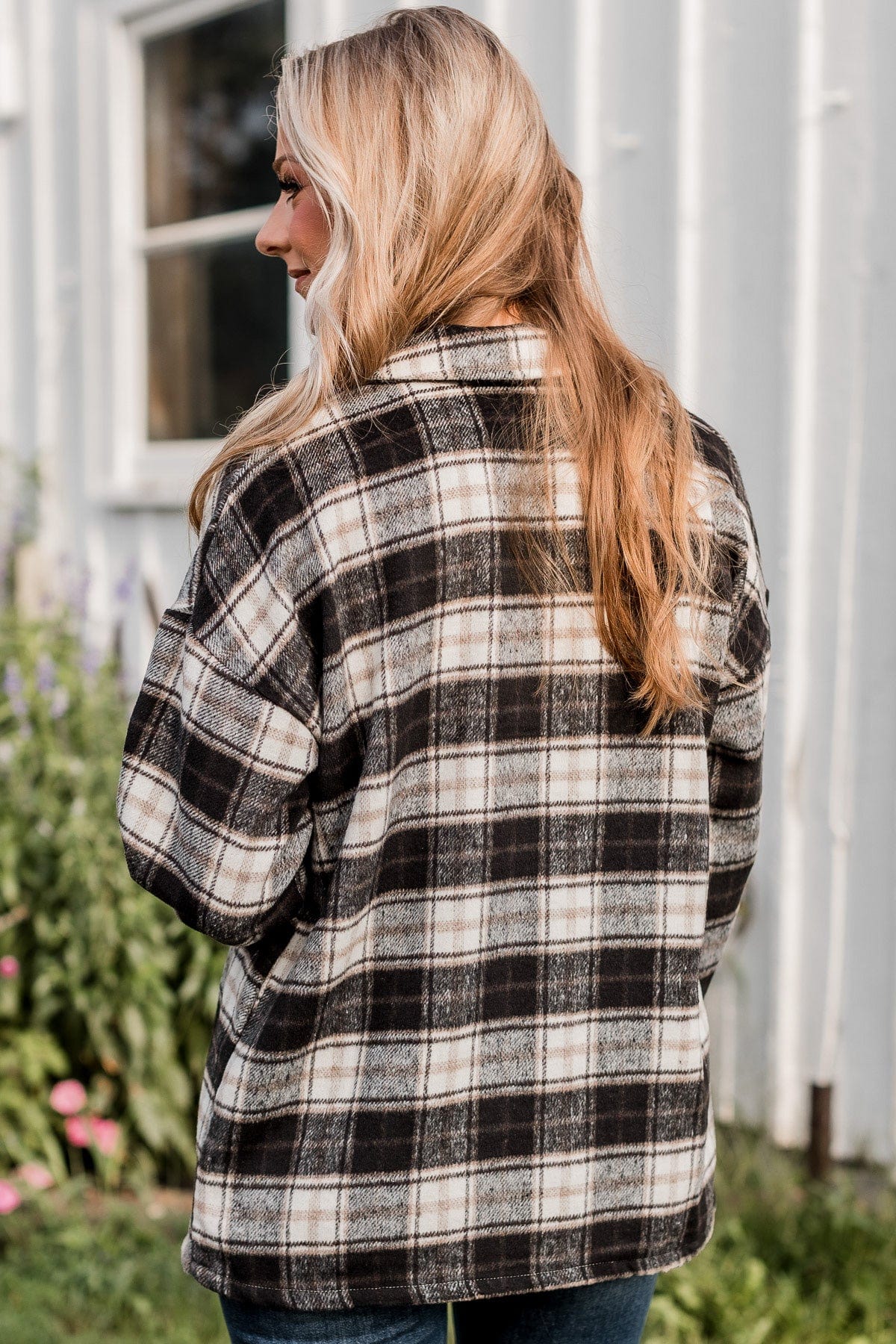 Campfire Nights Plaid Jacket- Black & Ivory