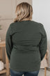 "Farm Fresh Christmas Trees" Long Sleeve Graphic Top- Hunter Green