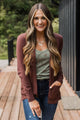 Captured Your Heart Knit Cardigan- Chocolate