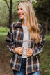 Campfire Nights Plaid Jacket- Navy