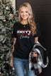"Merry, Merry, Merry Christmas" Graphic Tee- Black