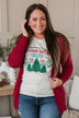 Found Myself Open Front Knit Cardigan- Red