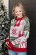 Merry Everything Knit Sweater- Red & Green