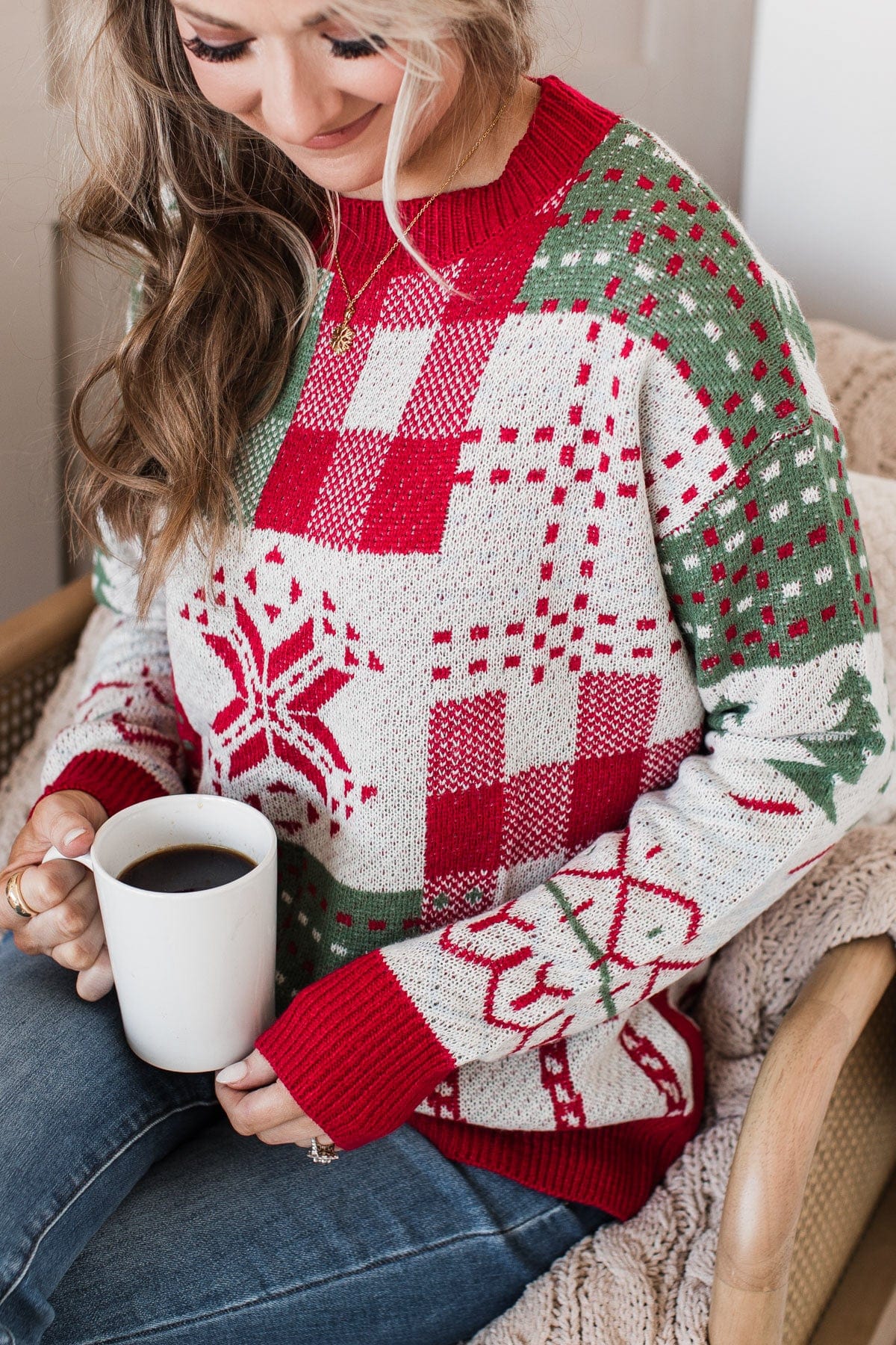 Merry Everything Knit Sweater- Red & Green