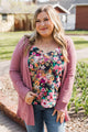 Positive Outlook Open Front Cardigan- Dusty Rose