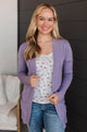 Comfortable With Myself Knit Cardigan- Dark Lavender