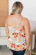 Quite Exceptional Floral Tank Top- Ivory & Orange