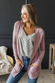 Comfortable With Myself Knit Cardigan- Dusty Lilac