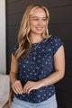 Waiting For Something Great Floral Top- Navy