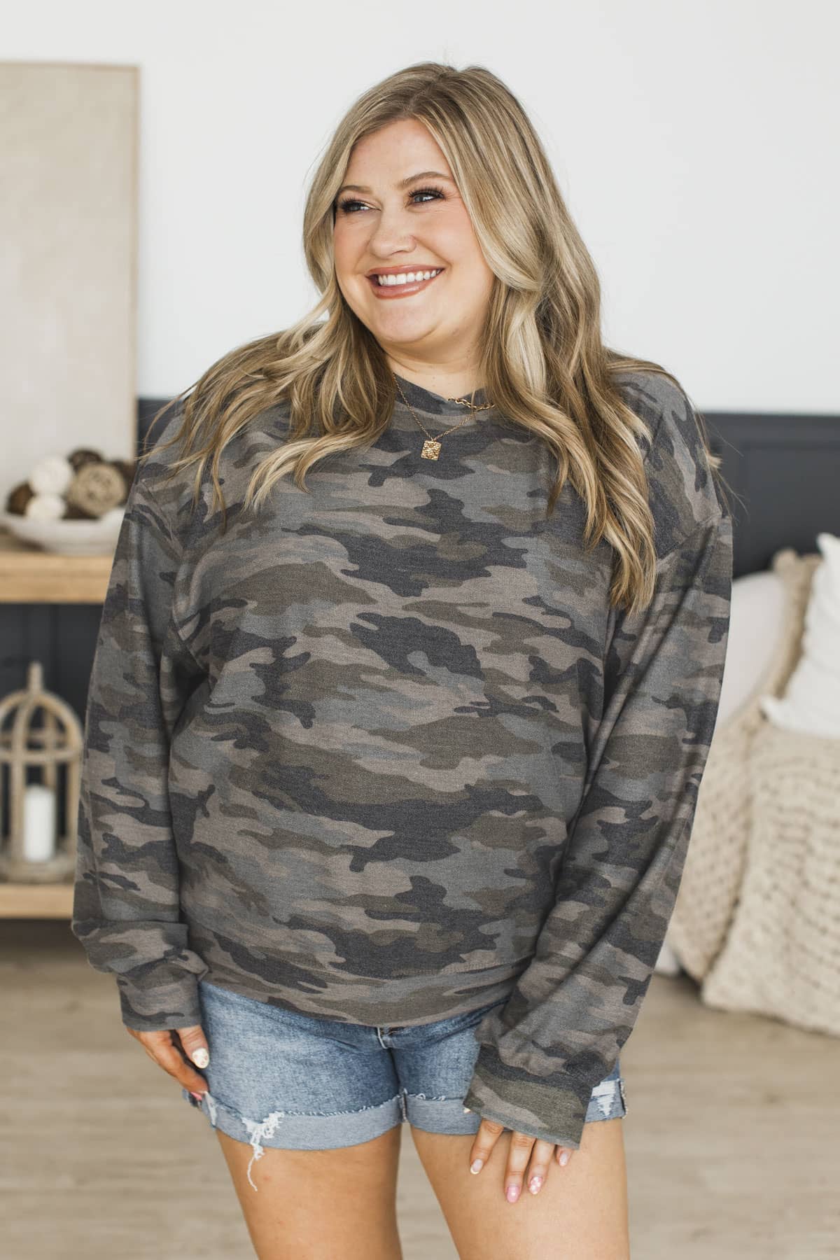 Love The Journey Long Sleeve Top- Camo