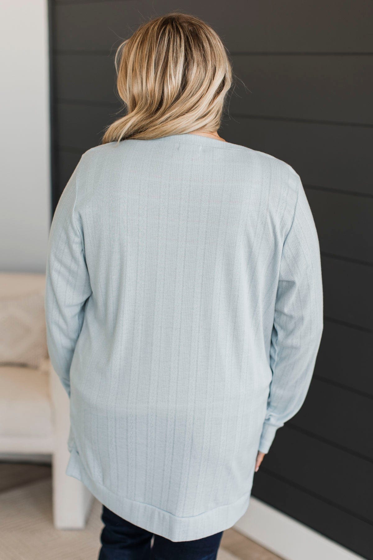 All To Ourselves Knit Cardigan- Light Blue