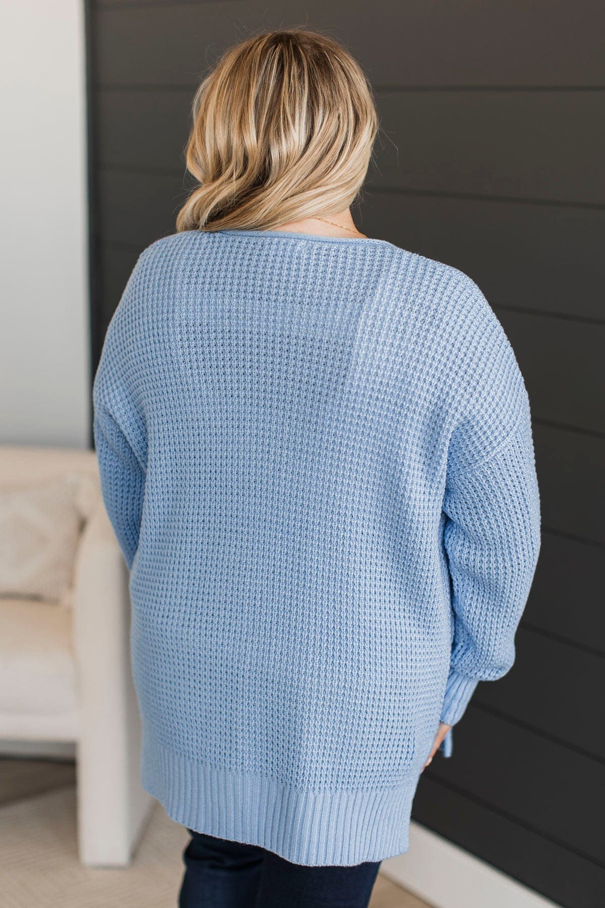 Gives Me Feelings Knit Cardigan- Spring Blue
