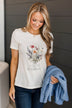 "In A Field Of Roses, Be A Wildflower" Graphic Tee- Natural
