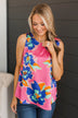 Love Will Come Our Way Floral Tank Top- Hot Pink