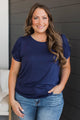 Cherished Beauty Short Sleeve Top- Navy
