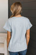 Try To Find Love Short Sleeve Top- Dusty Blue