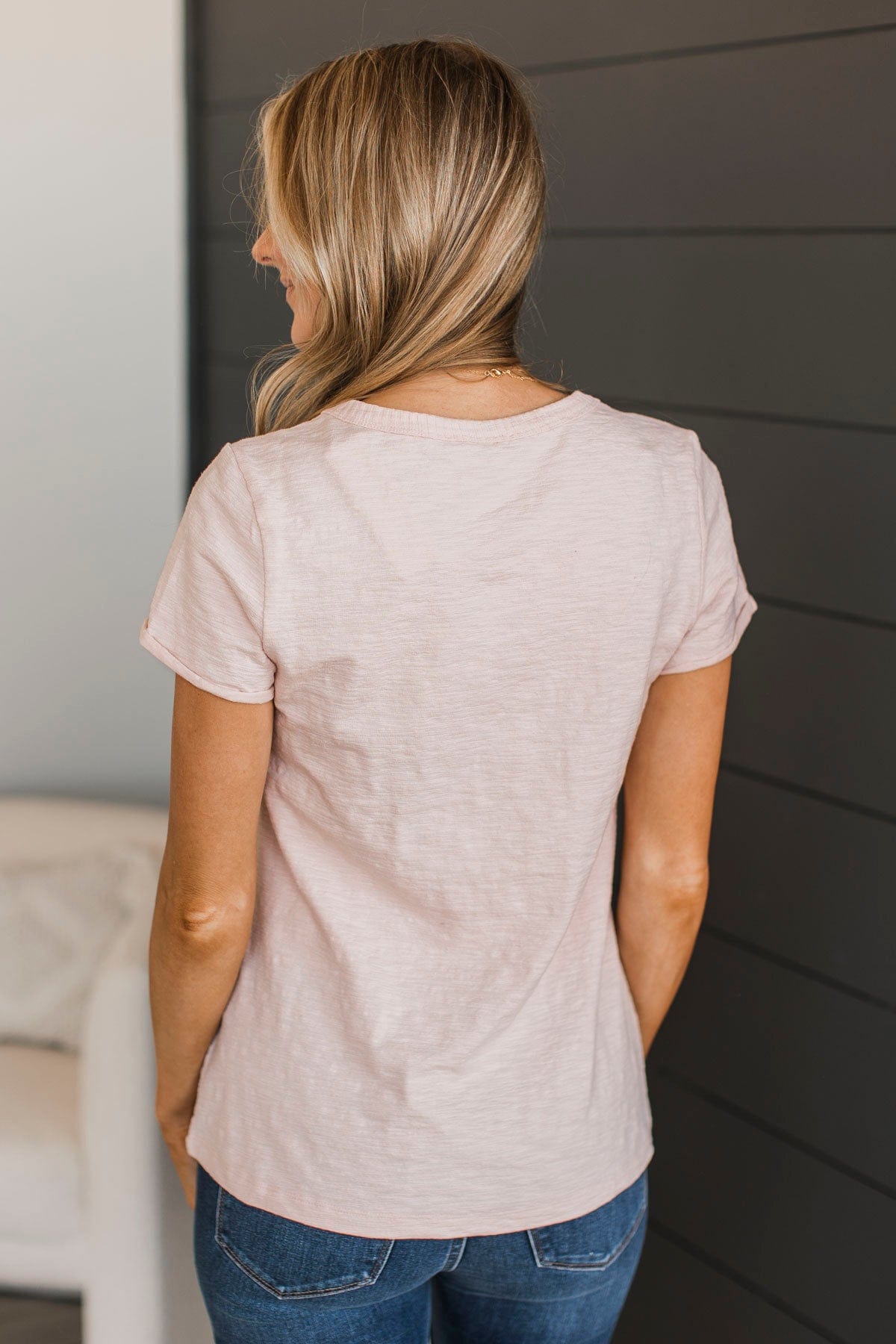 Speak For Yourself Short Sleeve Top- Pale Pink