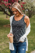 So Much To See Floral Tank Top- Black & Ivory