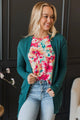 Comfortable With Myself Knit Cardigan- Dark Jade