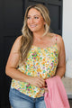 Love Abundantly Floral Tank Top- Ivory & Yellow