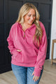 Pleasant Views Hooded Quarter Zip Pullover- Hot Pink